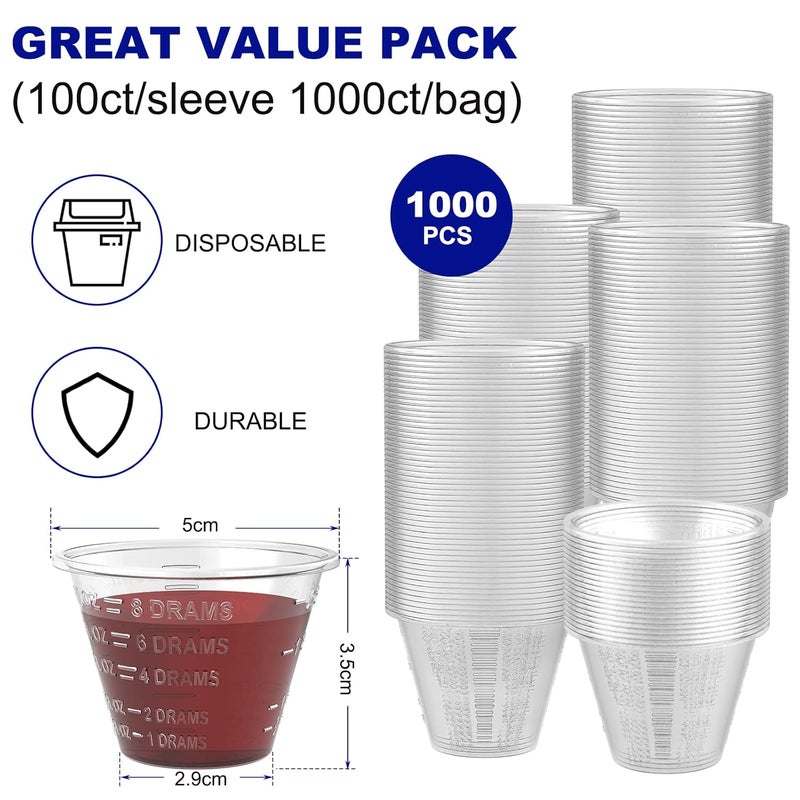 ReliMedPro disposable medicine cups graduated, bulk pack of 1000, 1 oz (30ml) small plastic measuring cup for liquid medication, paint, epoxy, pill and resin - Image 2